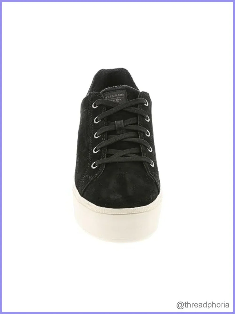 Skechers Martha Stewart Suede Platform Sneakers Memory Foam Lace Up Women's
